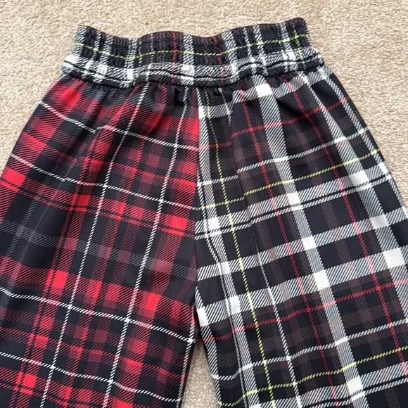 Alice + Olivia Tokyo Combo Two Toned Plaid Hi Tech Red/Black Joggers Size XS - Picture 5 of 10